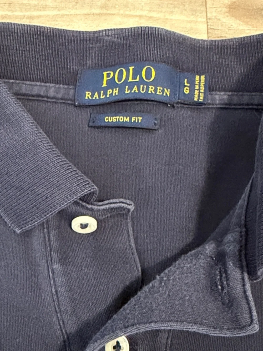 Polo Ralph Lauren Custom Fit Soft Touch Blue Polo Shirt Men's Sz. L